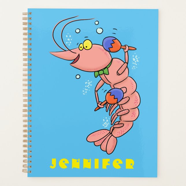 Cute happy shrimp, dessin animé de crevettes (Devant)