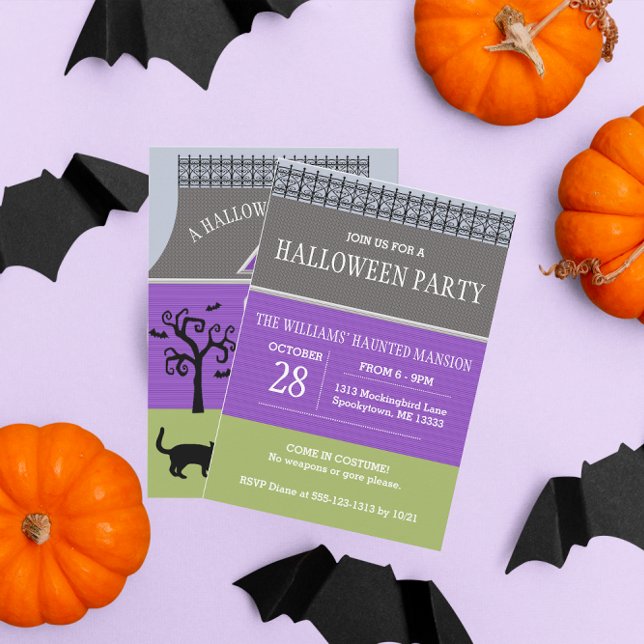Cute Haunted Maison Halloween Invitation (Créateur téléchargé)