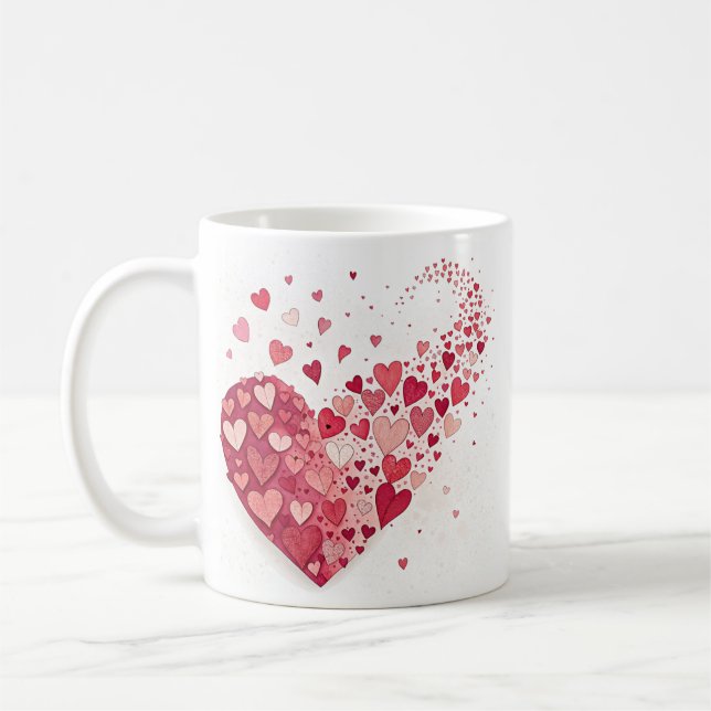 Cute Hearts Design Mug - Cadeau adorable pour tous (Gauche)