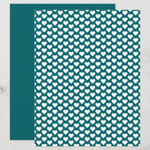 Cute Hearts Motif Ocean Blue Scrapbook Papier