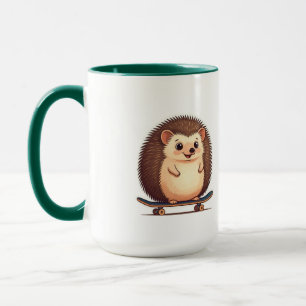 Cute Hedgehog Patinage Mug - Fun Animal Coffee & T