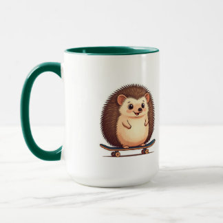 Cute Hedgehog Patinage Mug - Fun Animal Coffee & T