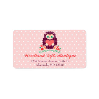 Cute Hedgie avec coeur - Étiquette de adresse sur