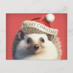 Cute Hérisson dans la carte postale de Santa Hat