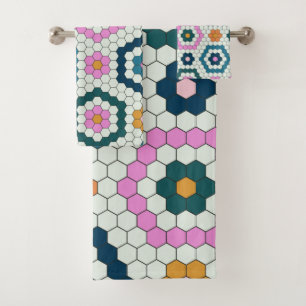Cute Hexagon Formes Carrelage Motif Rétro Turquois