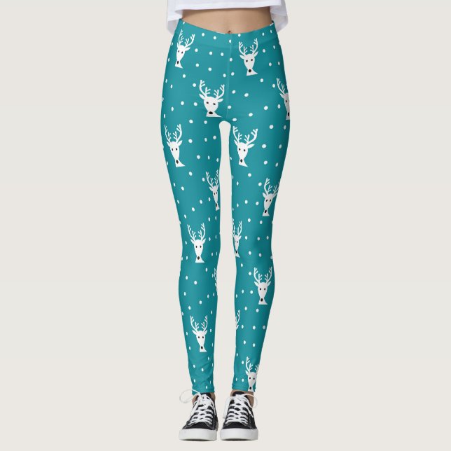 Cute hiver rennes motifs Leggings (Devant)