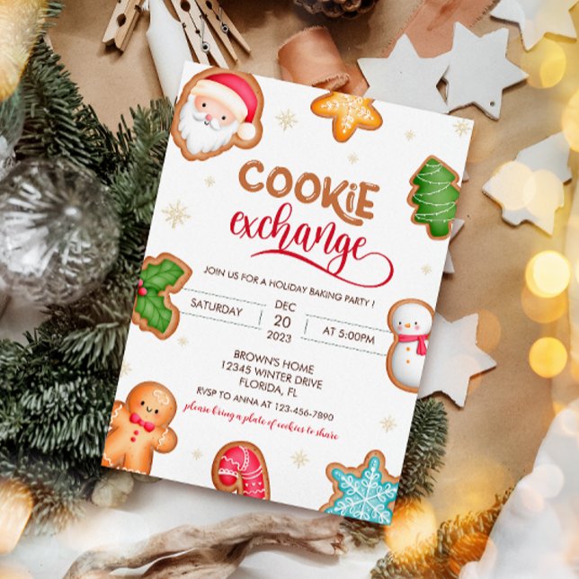 Cute Holiday Cookie Exchange Invitation (Créateur téléchargé)