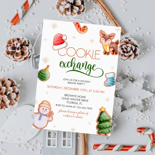 Cute Holiday Cookie Exchange Invitation (Créateur téléchargé)