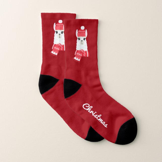 Cute Holiday Llama Personnalisé (Paire)