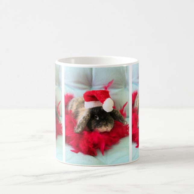 Cute Holland Lop avec Mug de Noël Casquette (Centre)