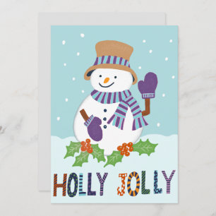Cute Holly Jolly Snowman Photo de Noël