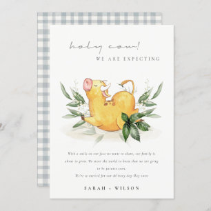 Cute Holy Cow Farm Foliing Grossesse Faire-part