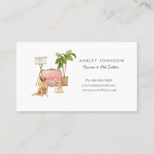 Cute Home & animal Carte de visite de baby-sitting