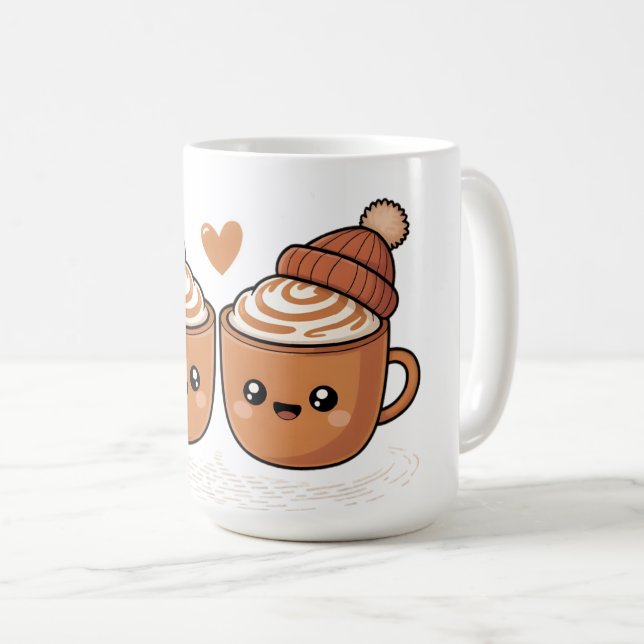 Cute Hot Cocoa Couple Mug (Devant droit)