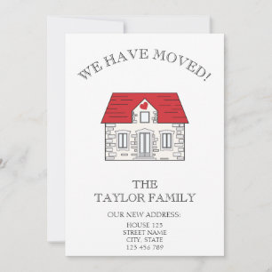 Cute House New Home Moving Faire-part