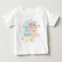 Cute Ice Cream Popsicle Friends Baby T-Shirt