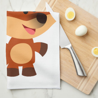Cute Innocent Cartoon Fox serviette de cuisine