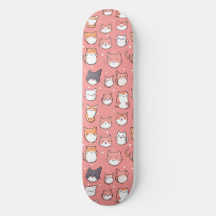 Cute Japapese Anime Chats Motif Skateboard