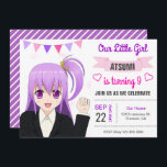 Cute Japonaise Anime Girl Anniversaire Invitation<br><div class="desc">Éblouissez vos invités avec cette mignonne invitation de fête d'anniversaire mettant en vedette une adorable petite fille japonaise contre un arrière - plan blanc. Ajoutez simplement les détails de votre événement sur ce modèle facile à utiliser pour en faire une invitation unique. Retournez la carte pour révéler un motif à...</div>