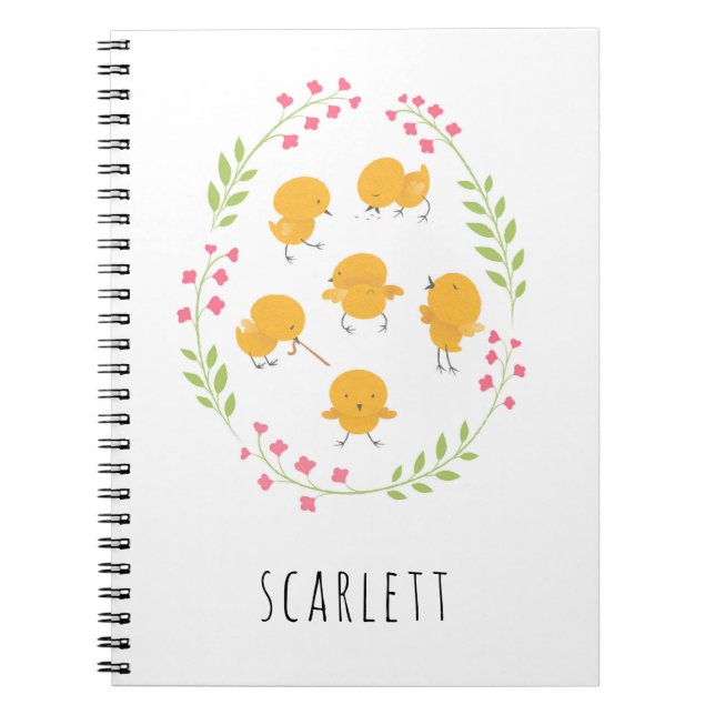 Cute Jaune Chiche Floral Carnet de couronne (Devant)