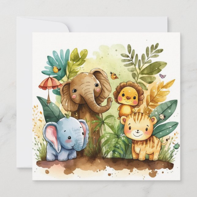 Cute Jungle Animaux Enfants Nursery (Devant)