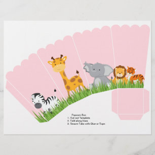Cute Jungle Animaux Fille Popcorn Coffret