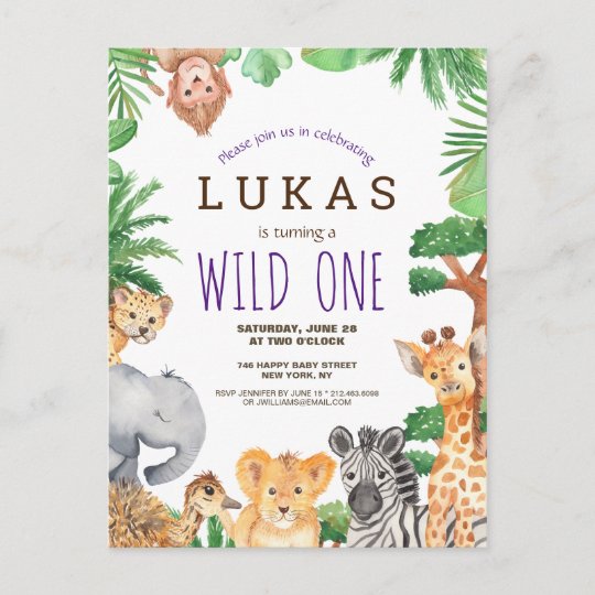 Cute Jungle Safari 1er Anniversaire Invitation Zazzle Fr