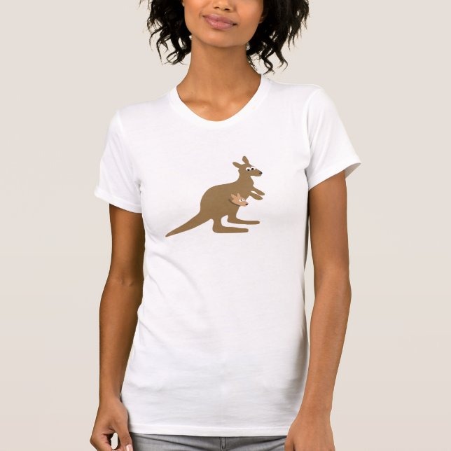 Cute Kangaroo et Joey T-Shirt (Devant)
