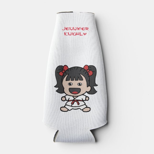Cute Karate Girl Glacière bouteille (Devant)