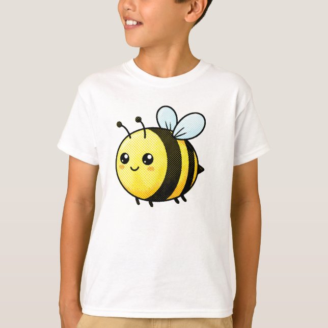 Cute Kawaii Bumblebee Cartoon Kids T-Shirt (Devant)