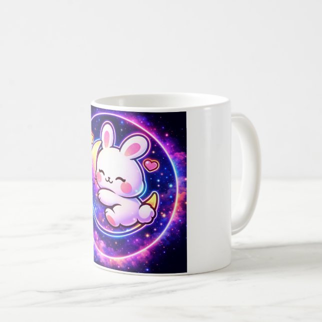 Cute Kawaii Bunny Galaxy Mug (Devant droit)