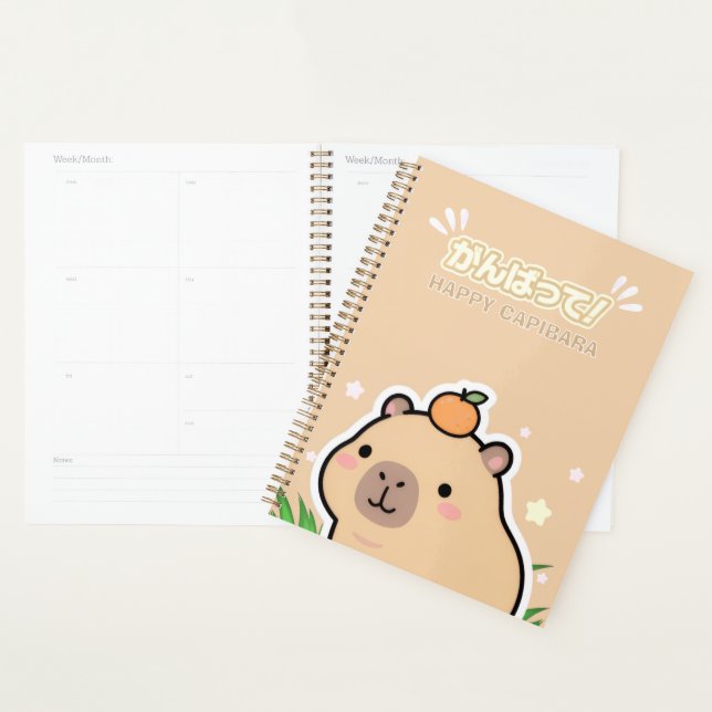 Cute Kawaii Capybara Planner (Devant avec enveloppe)