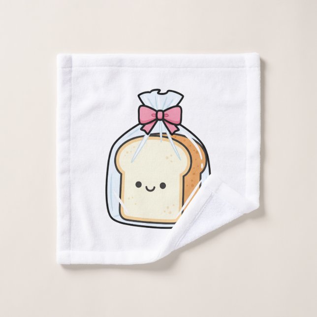 Cute Kawaii Cartoon Illustration of Sliced Bread  (Gant de toilette)