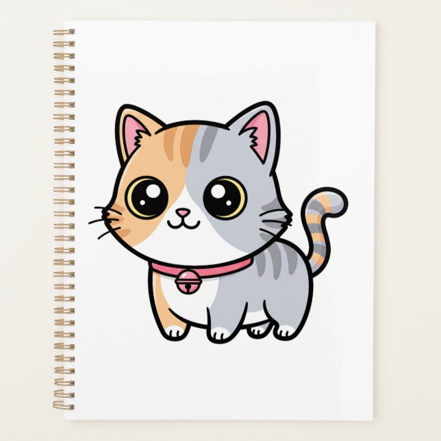 Cute Kawaii Cartoon Kitten Mascot (Devant)