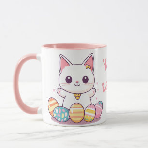 Cute Kawaii Chat Mug de Pâques - Adorable Pastel C