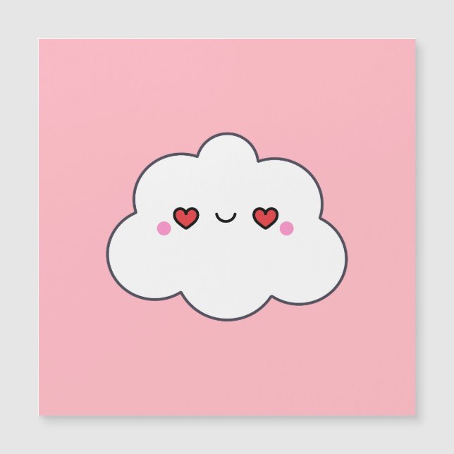 Cute Kawaii Cloud Heart Eyes Nursery Birthday Gift (Devant)