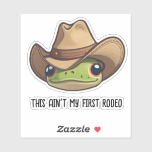 Cute Kawaii Cowboy Frog, Sticker de grenouille Rod