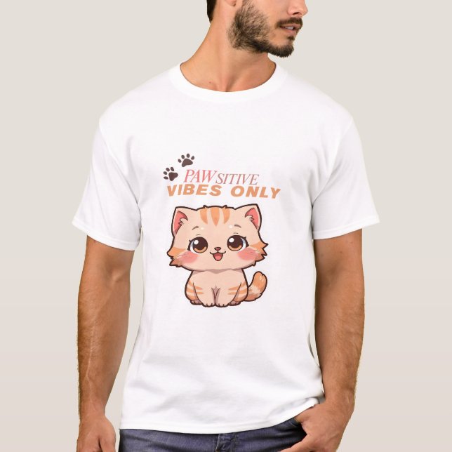 Cute Kawaii Design de chat sur T-shirts (Devant)