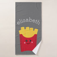 Cute Kawaii Fries françaises avec nom personnalisé