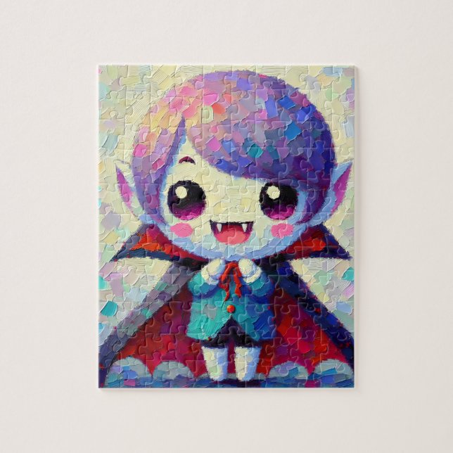 Cute Kawaii Halloween Vampire Jigsaw Puzzle (Vertical)
