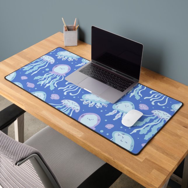 Cute Kawaii Jellyfish Ocean Desk Mat (Bureau 2)