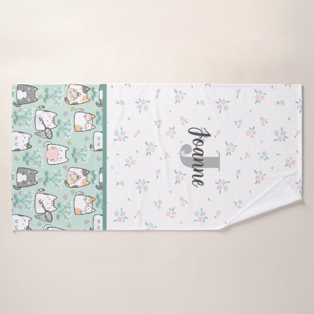 Cute Kawaii Kitten (Serviette de bain)