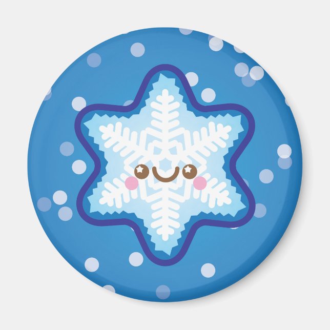 Cute Kawaii Noël Snowflake Frigo Magnet (Devant)