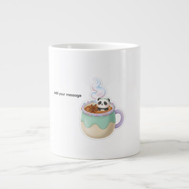 Cute Kawaii Panda in Tea Mug Illustration (Devant)