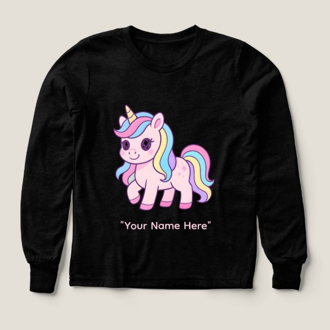 Cute Kawaii Pastel Unicorn Rainbow Girls Birthday  (Motif recto)