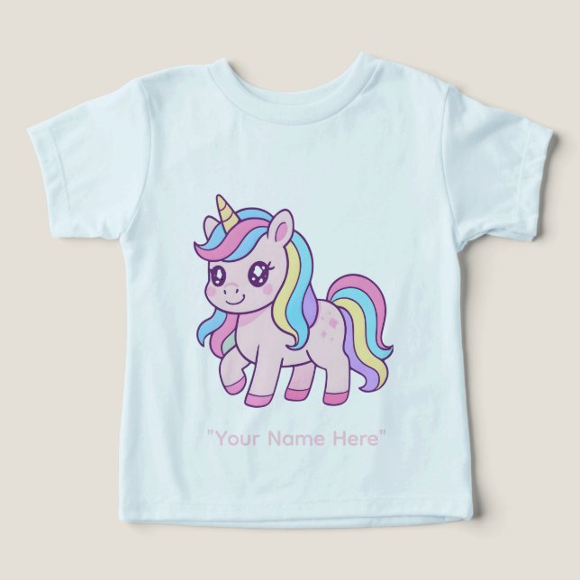 Cute Kawaii Pastel Unicorn Rainbow Girls Birthday  (Design Recto)