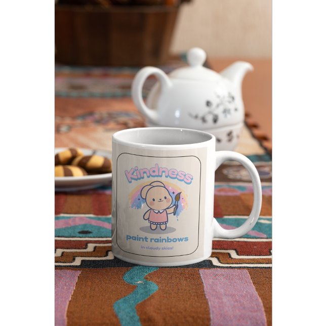 Cute Kawaii Peintures Kindness Rainbows Mug (Créateur téléchargé)