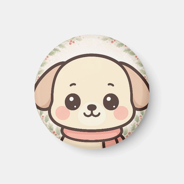 Cute Kawaii Puppy Face Magnet  (Devant)