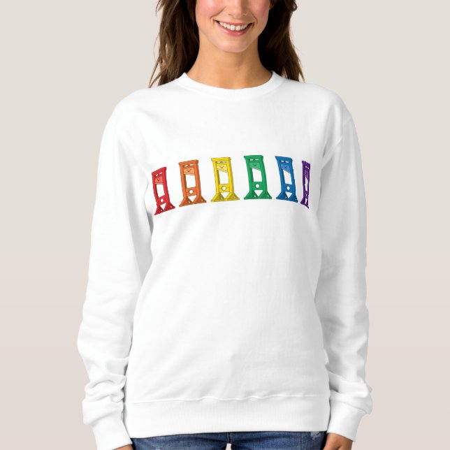 Cute Kawaii Rainbow Guillotine Sweatshirt blanc (Devant)