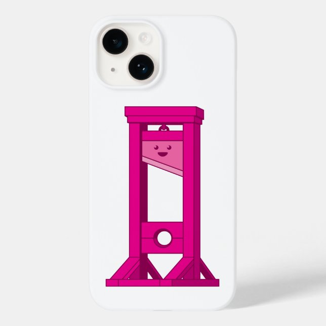 Cute Kawaii rose Guillotine blanc iPhone 14 Coque (Verso)
